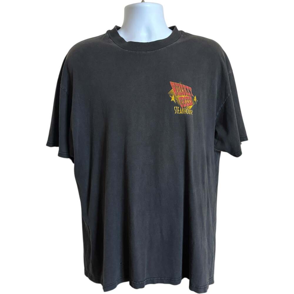 Hanes XL Distressed Whiskey Creek Steakhouse Beefy-T Promo Tee Black Boxy